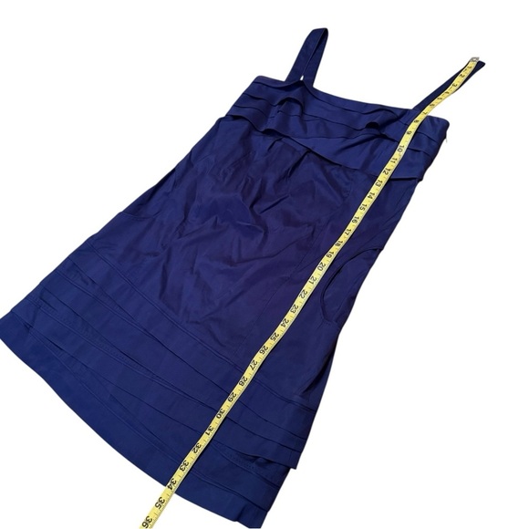 Diane Von Furstenberg Blue Strap Dress Mini Size 2 Zip Pleated Formal Business - Picture 4 of 5
